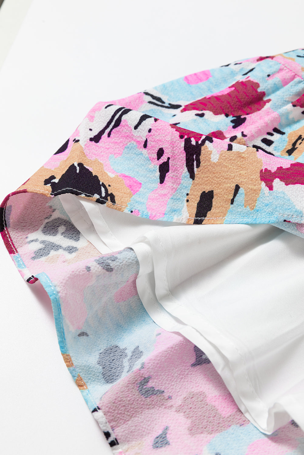 Mini-Robe Florale à Volants et Mancherons Grande Taille