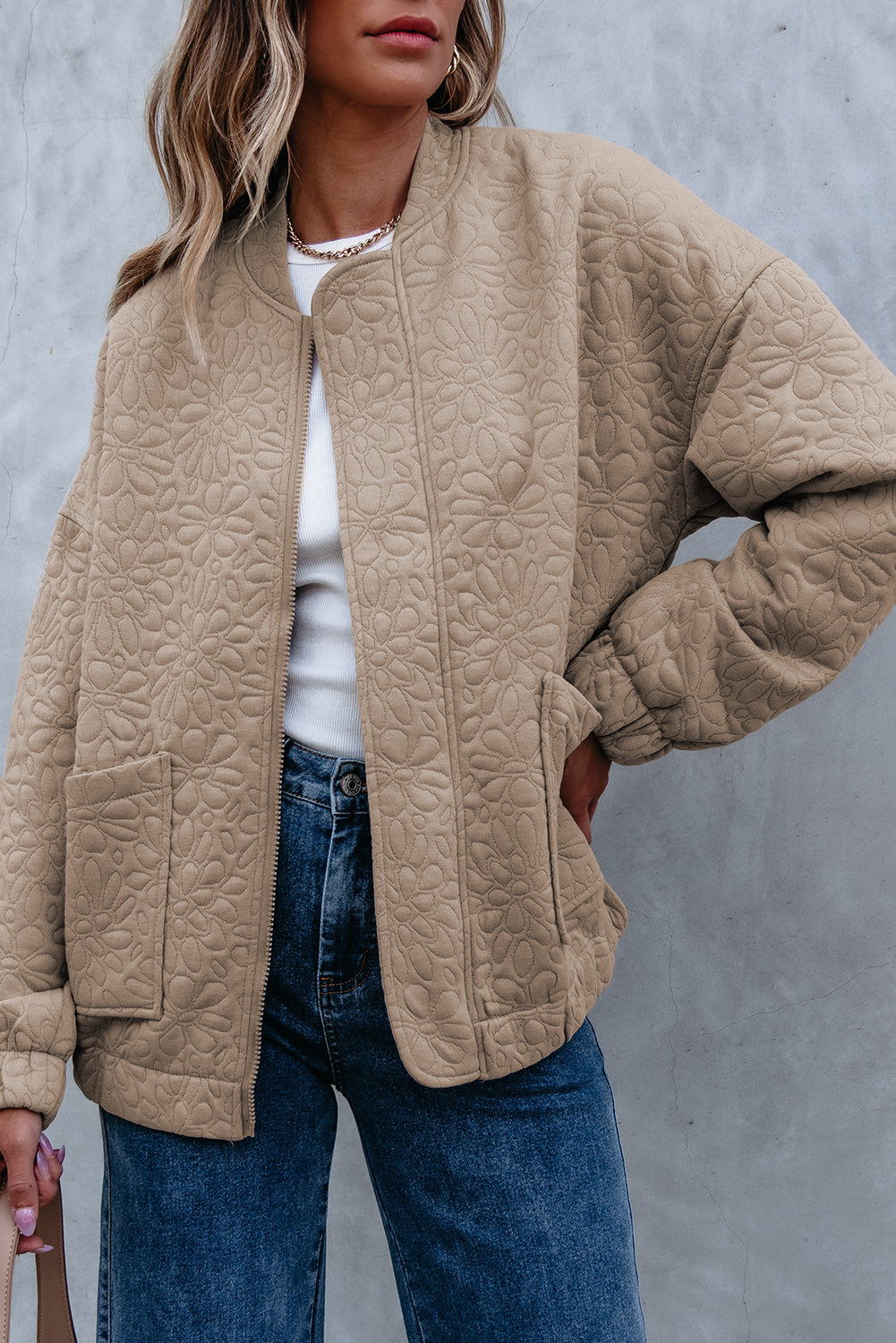 Veste matelassée a fleurs
