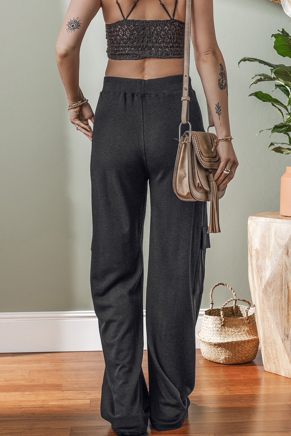 Pantalon de survêtement avec poches cargo et cordon de serrage