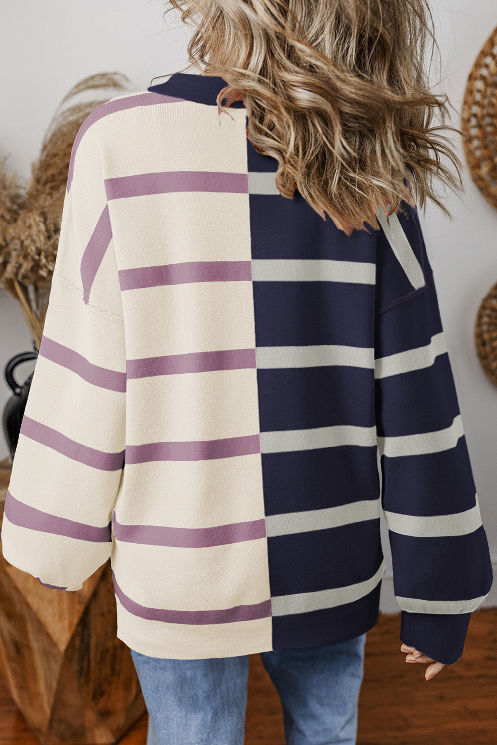 Pull surdimensionné à blocs de couleurs