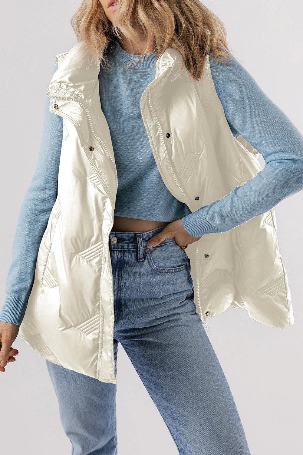 Veste matelassée zippée a col haut