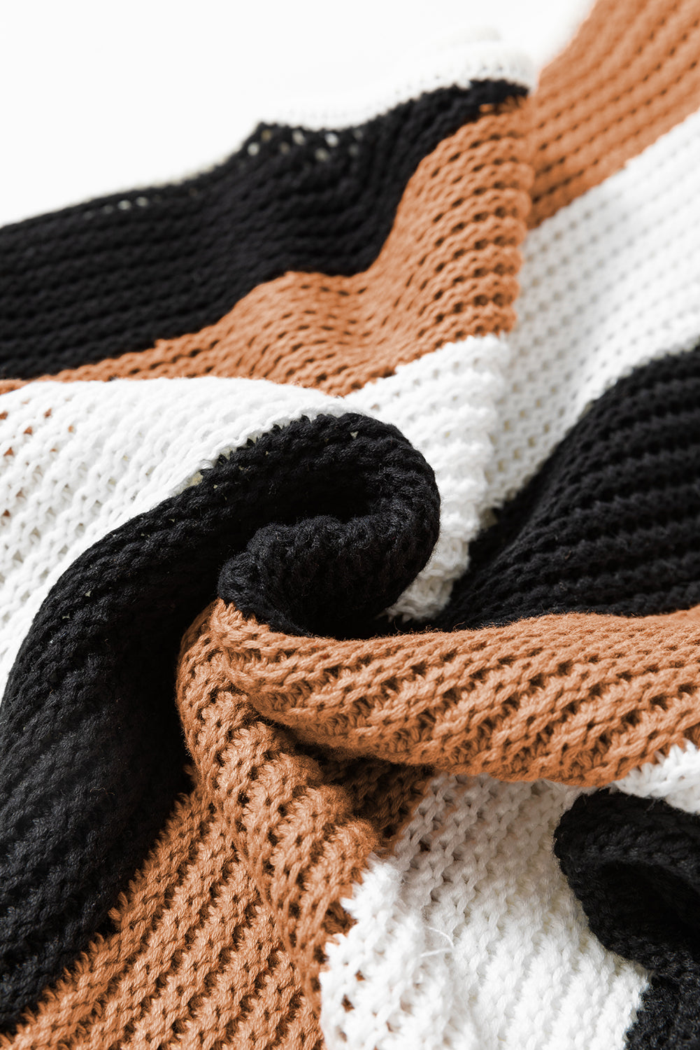 Gilet pull tricoté sans manches a blocs de couleurs
