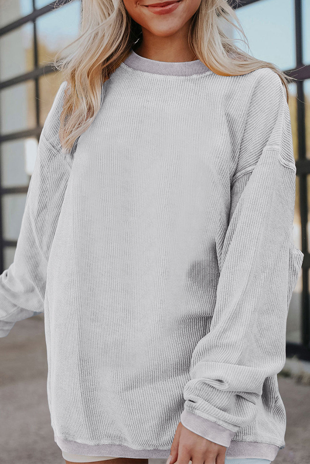 Sweat oversize en velours côtelé