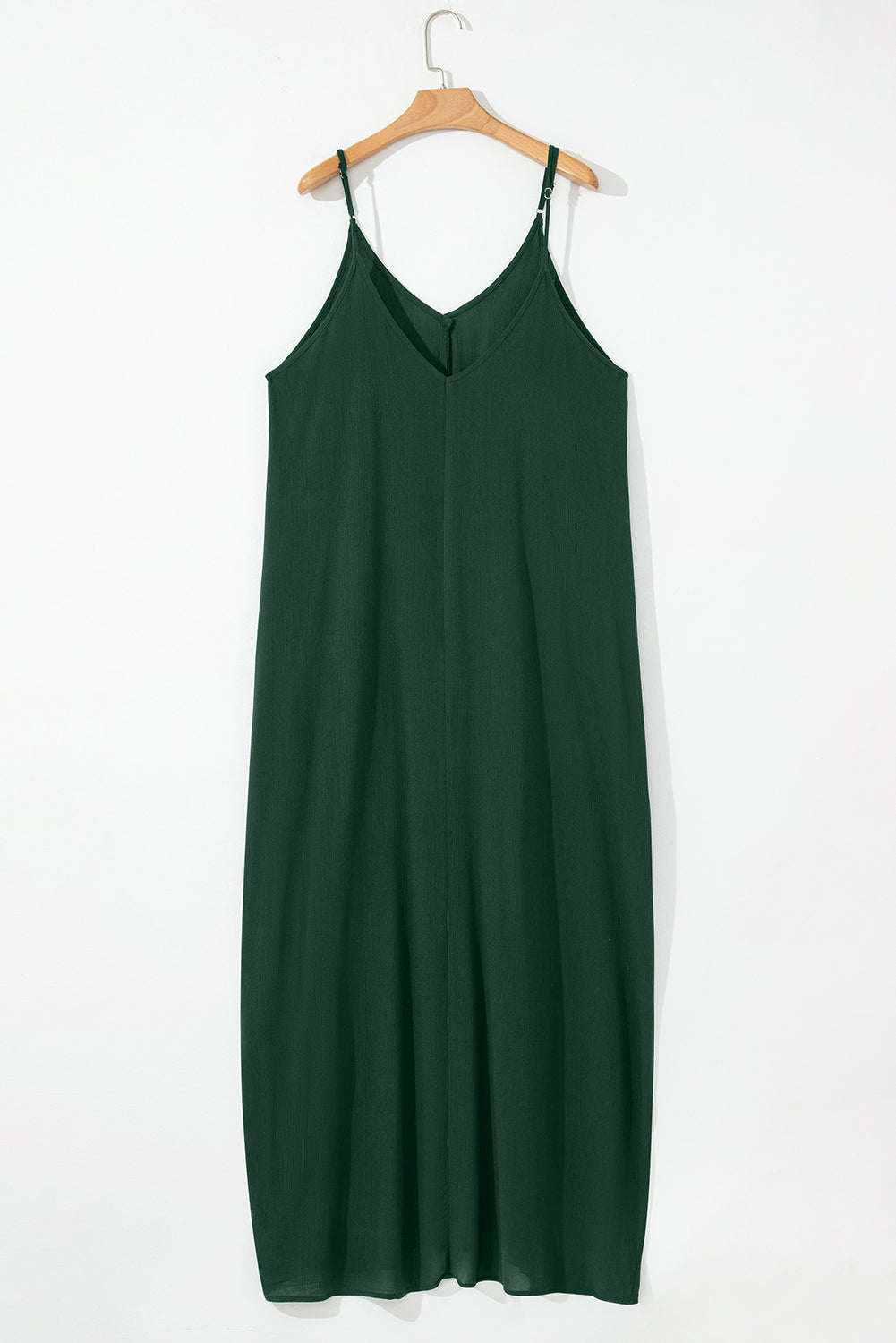 Robe longue ample à bretelles spaghetti et poches