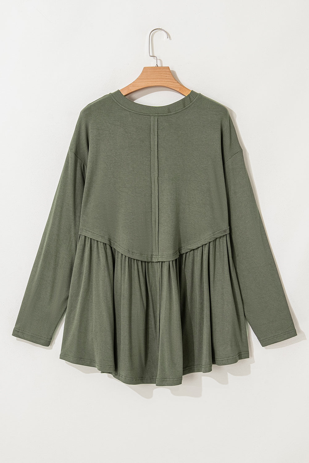 Haut Évasé Babydoll en Tricot Thermique de Grande Taille