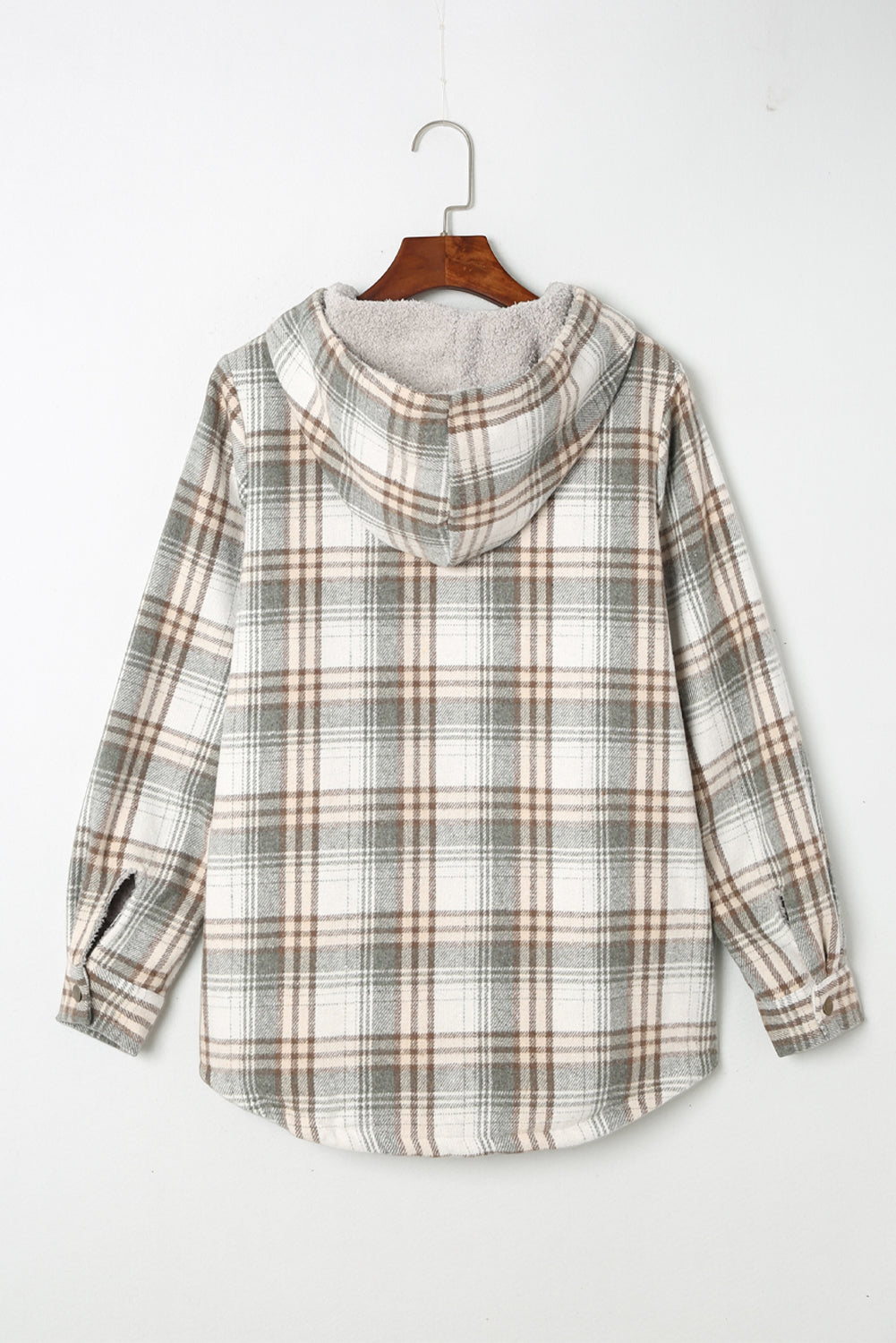 Veste à capuche à carreaux doublée en sherpa