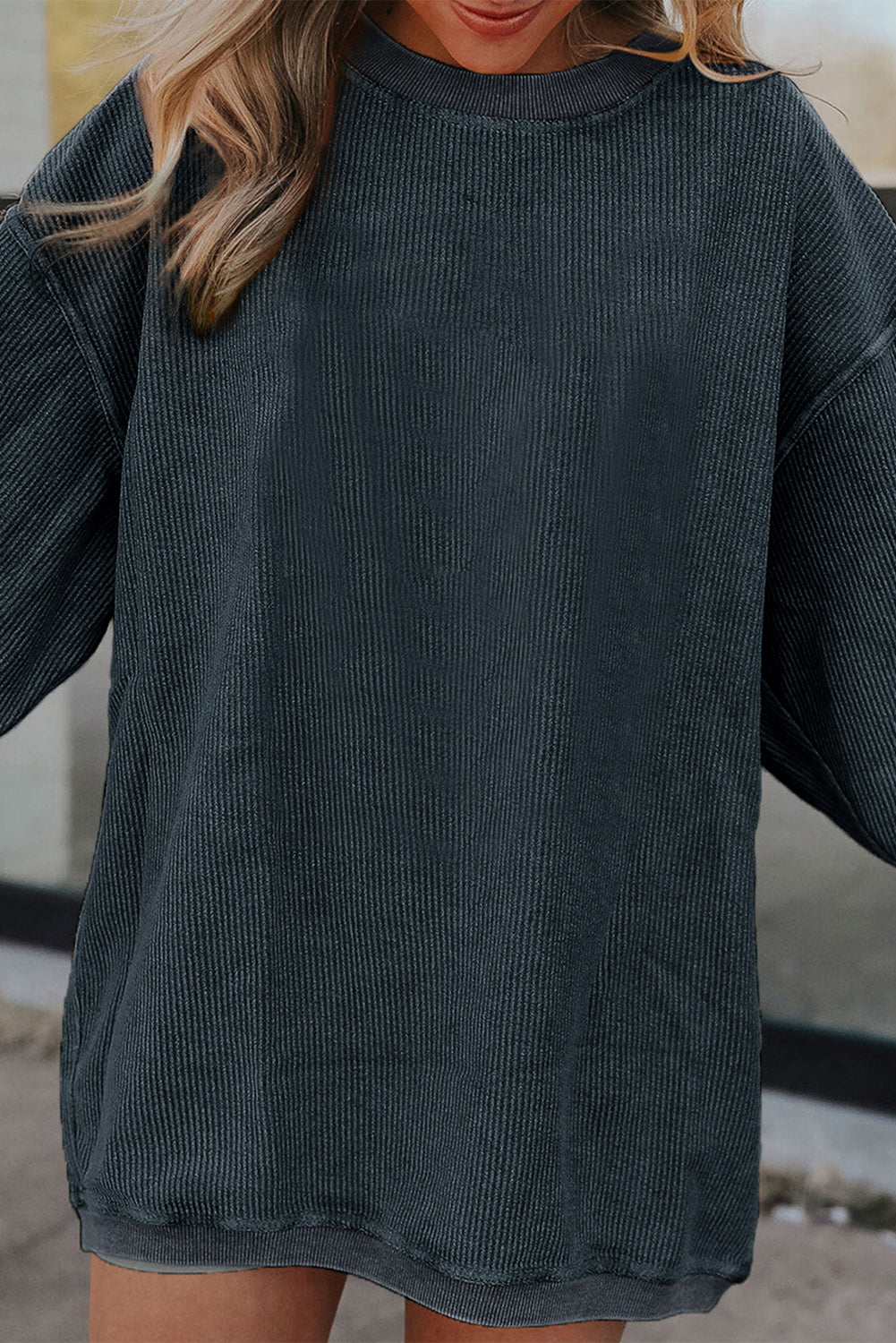 Sweat oversize en velours côtelé