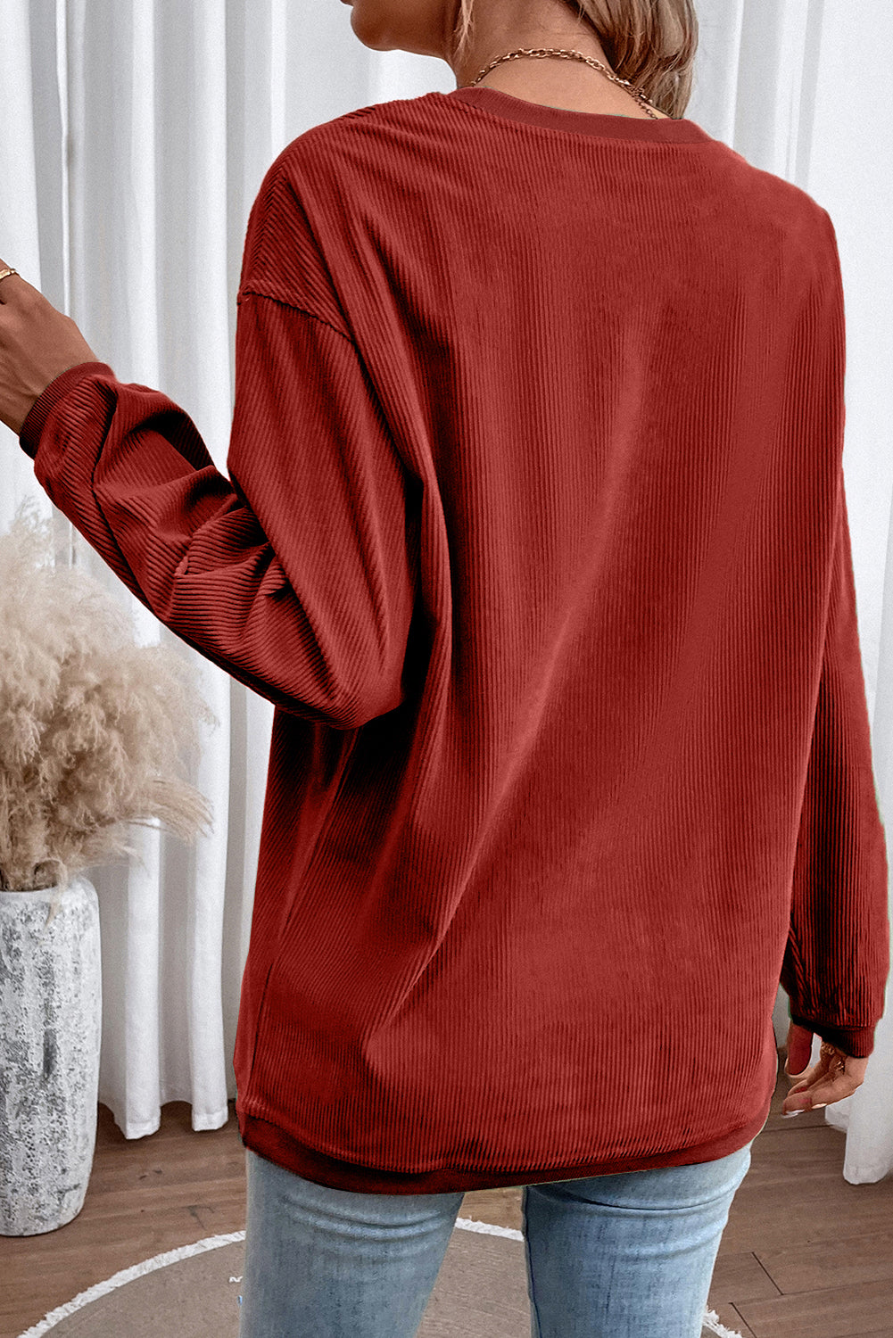 Sweat oversize en velours côtelé
