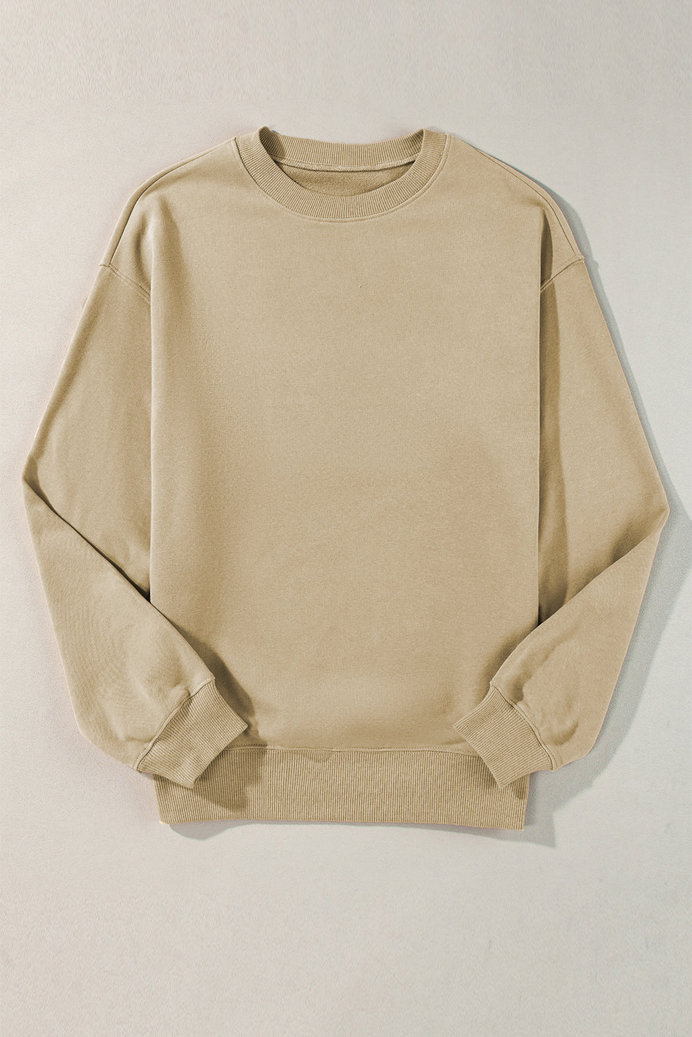 Sweat-shirt uni en molleton ample à col ras du cou