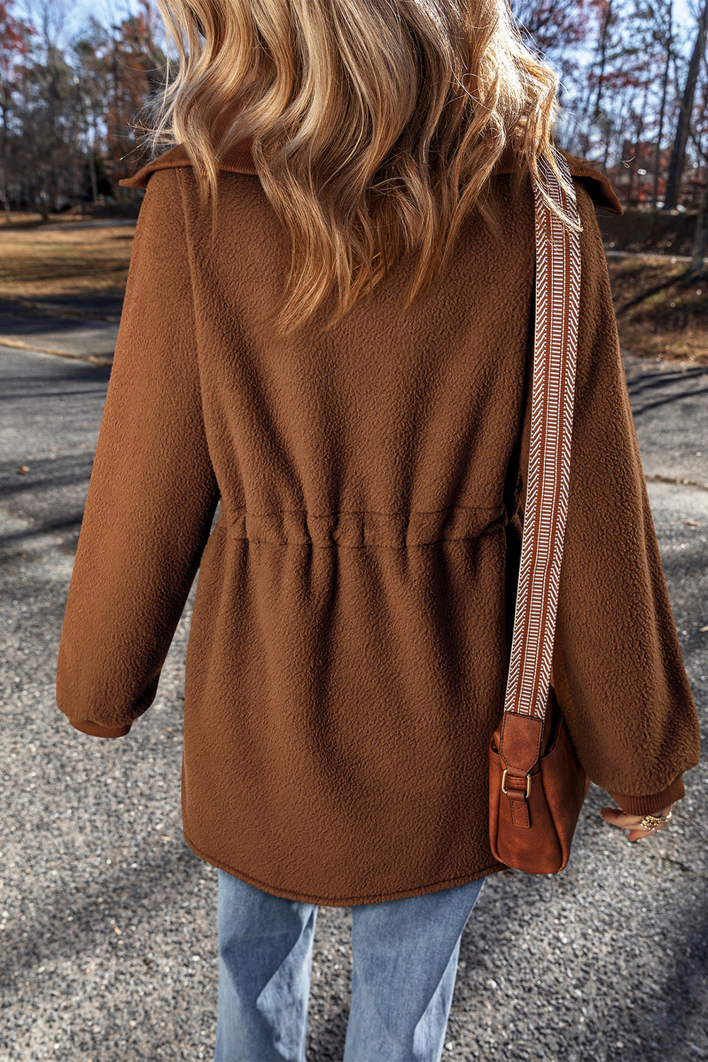 Sweat-shirt en molleton a demi-zip