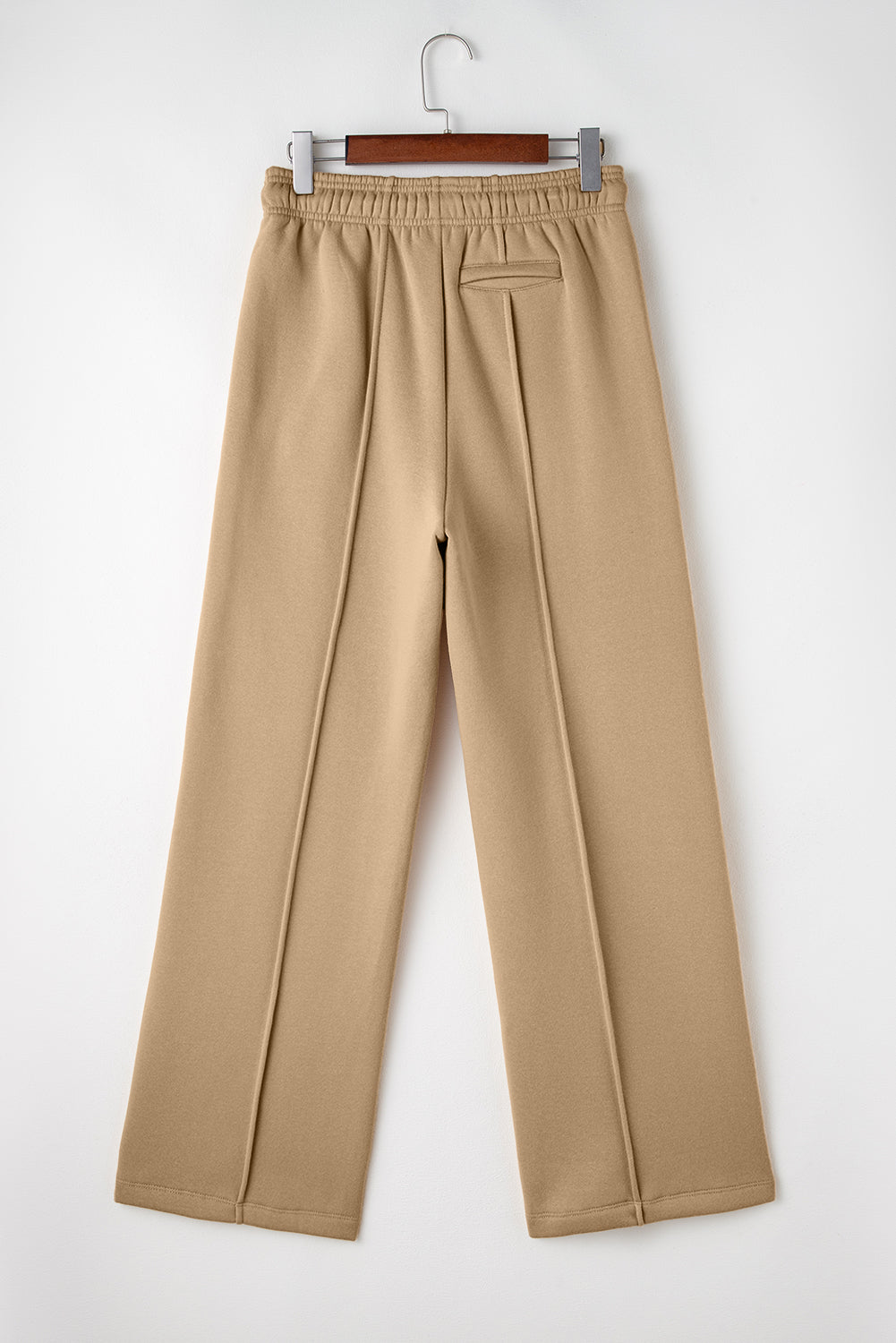 Pantalon large taille haute avec cordon de serrage et coutures apparentes