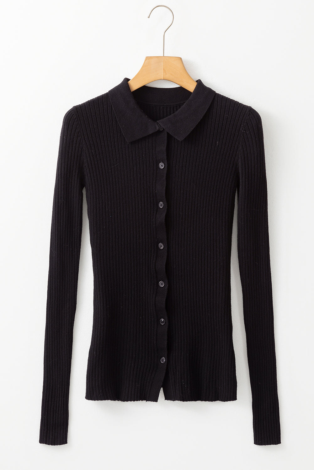 Cardigan pull coupe ajustée a col en tricot côtelé