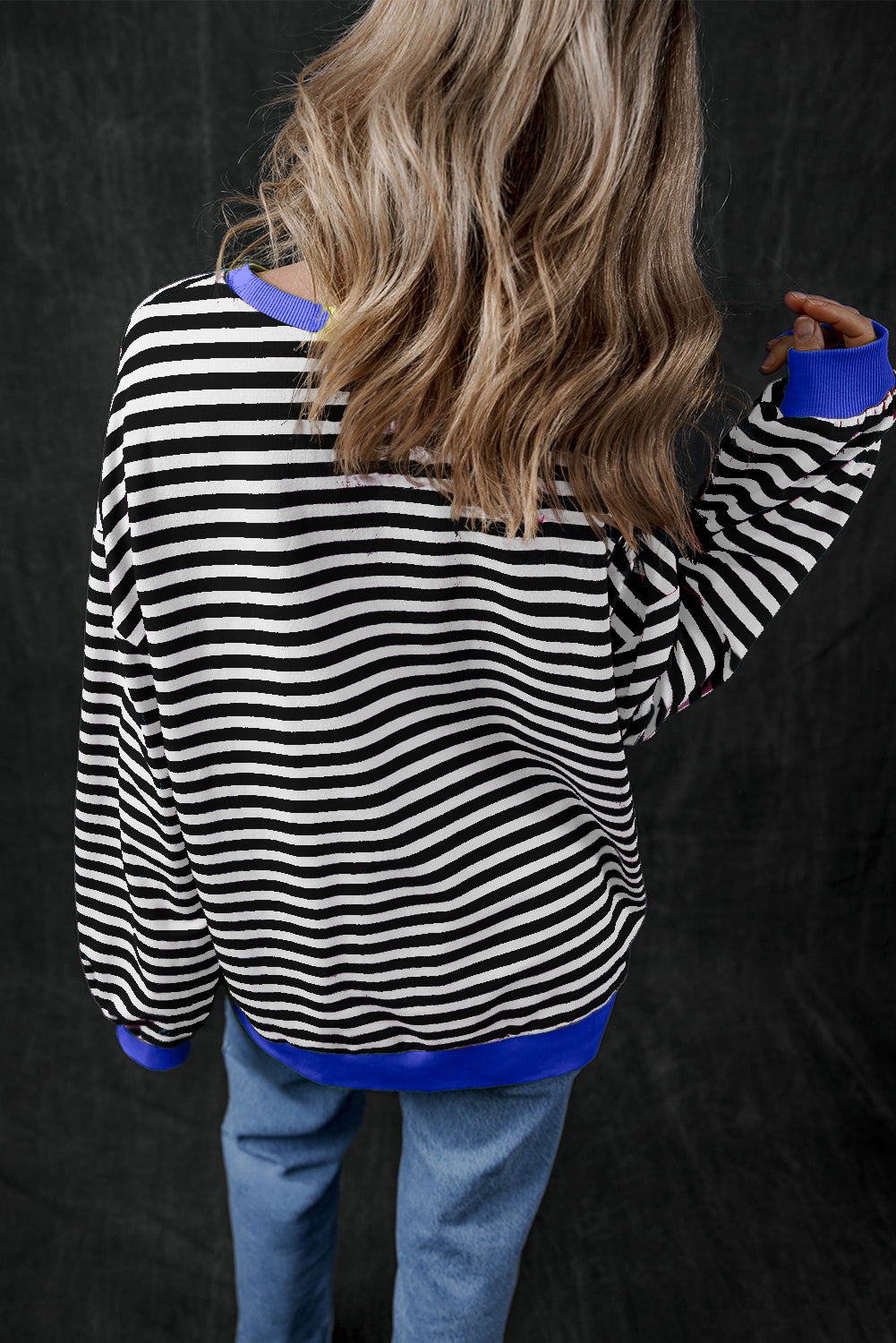 Sweat-shirt oversize à bordure contrastée