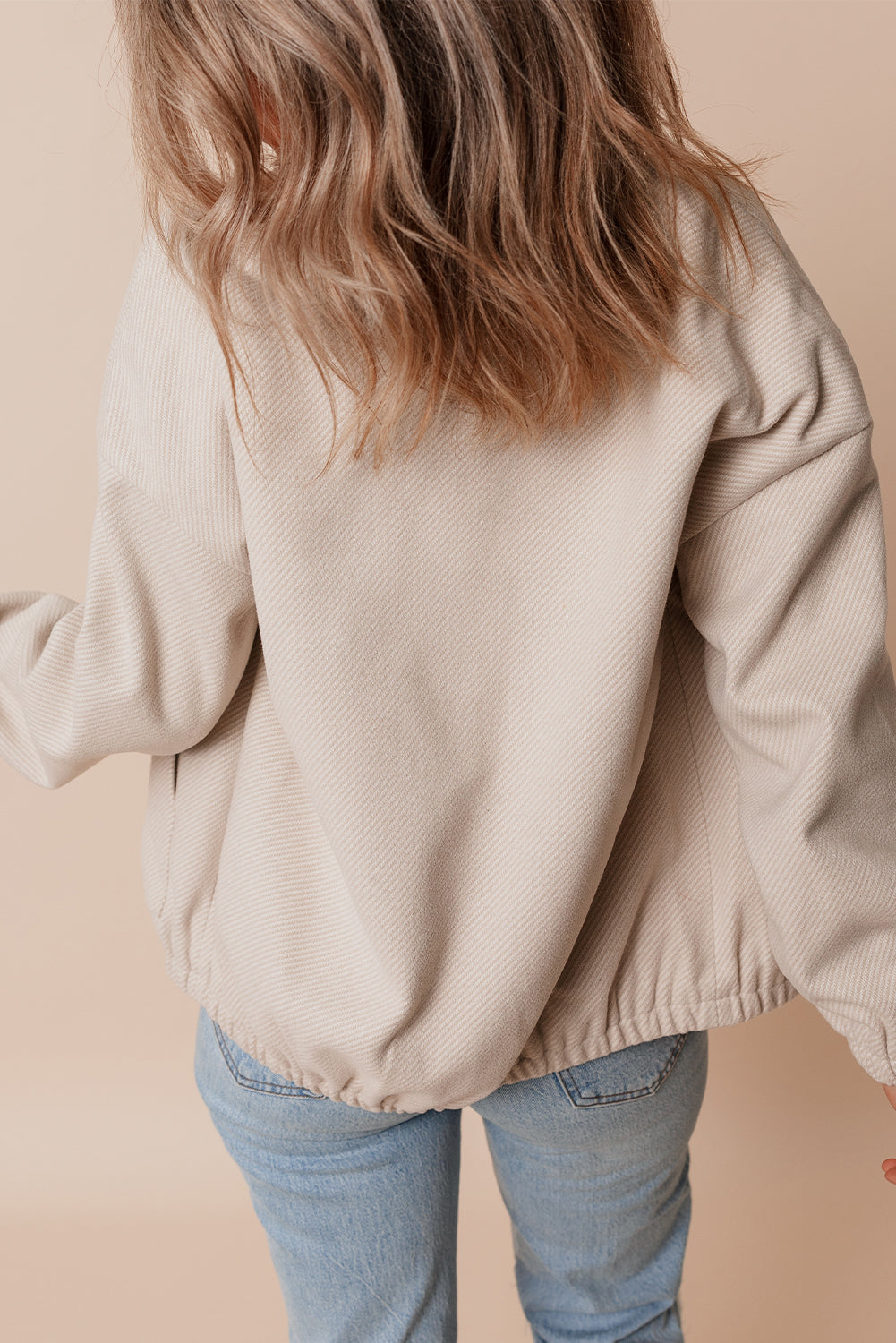 Blouson aviateur avec poche et bouton-pression a col baseball