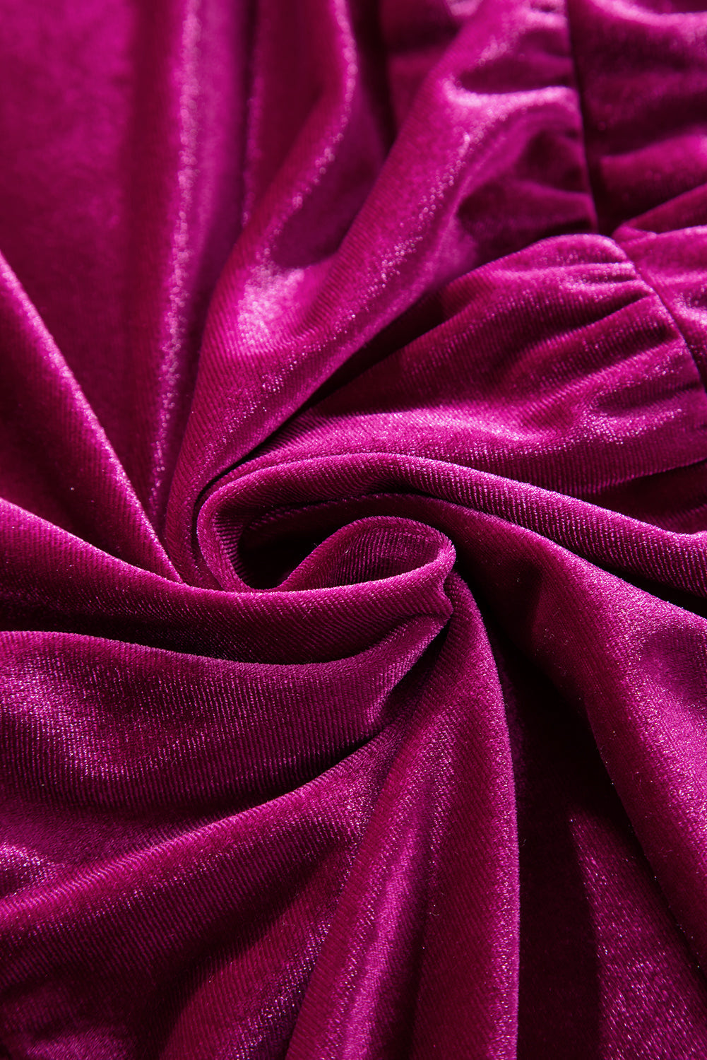 Robe longue en velours à manches courtes et taille froncée à plusieurs niveaux