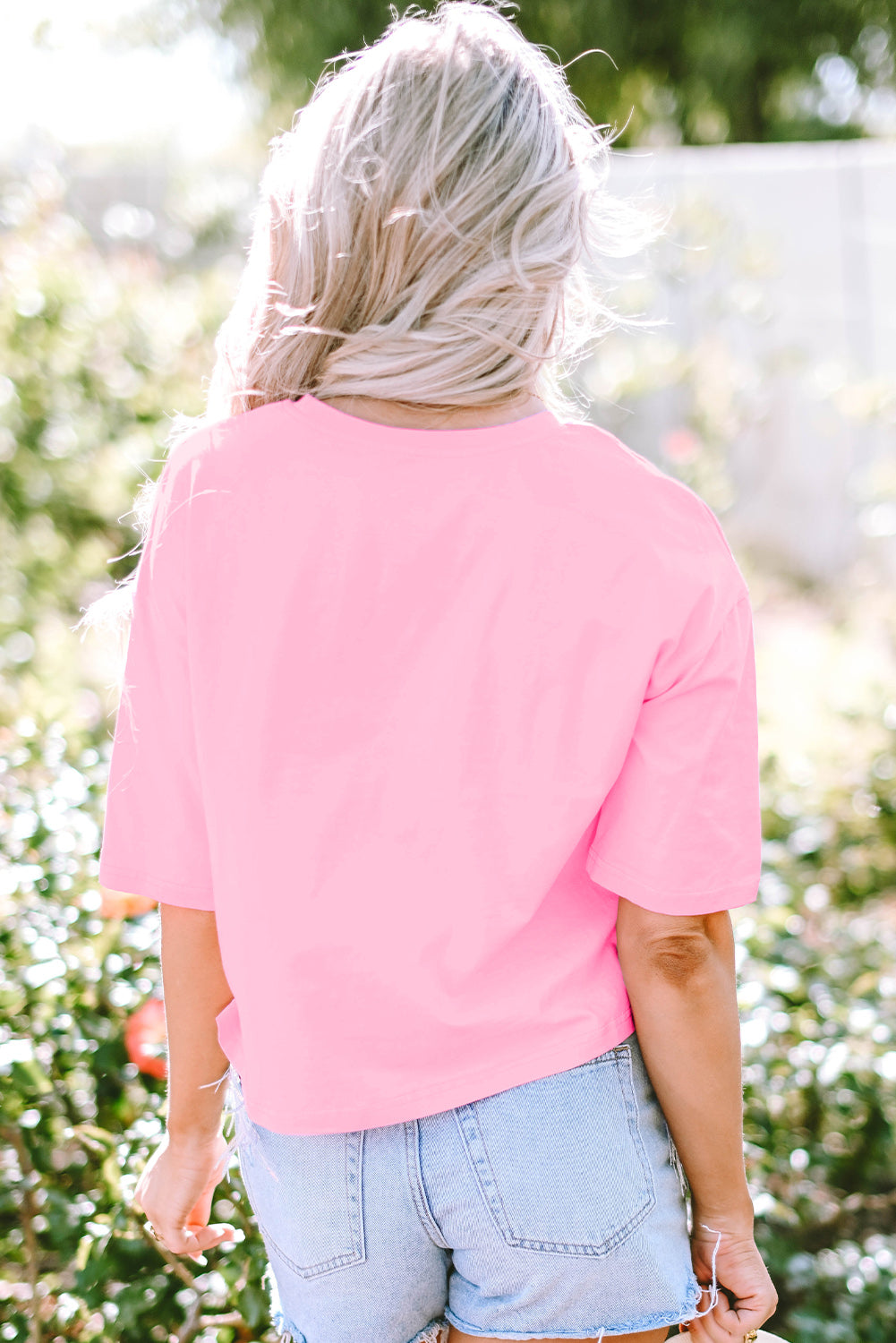 T-shirt court a sequins et franges