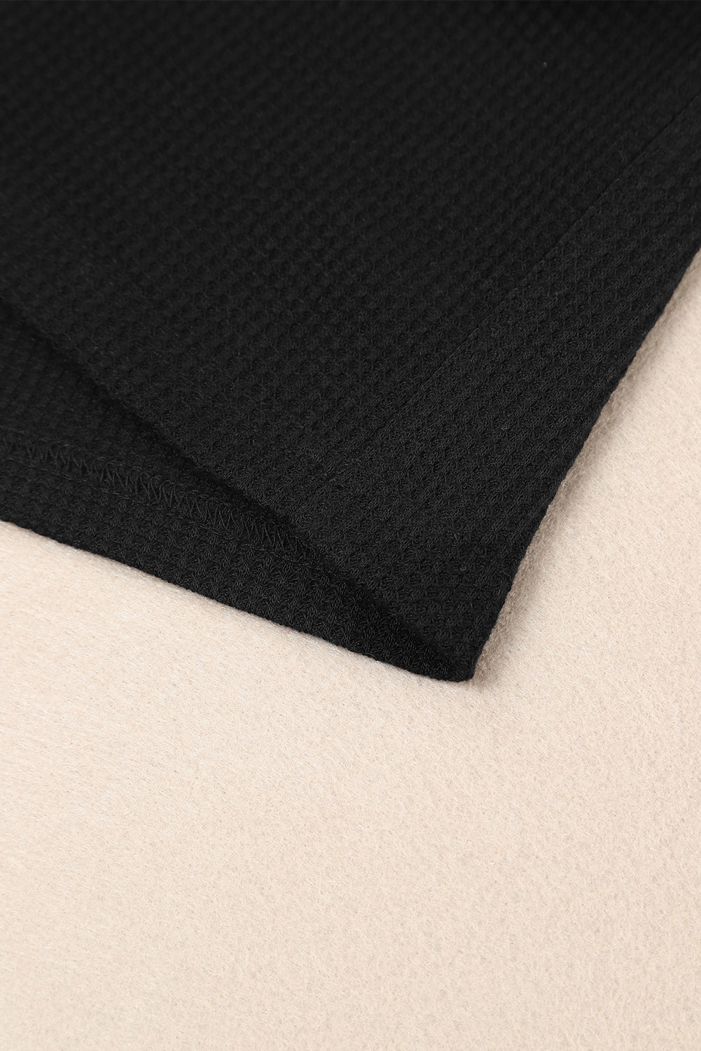 Haut en tricot gaufré à manches bouffantes et col rond