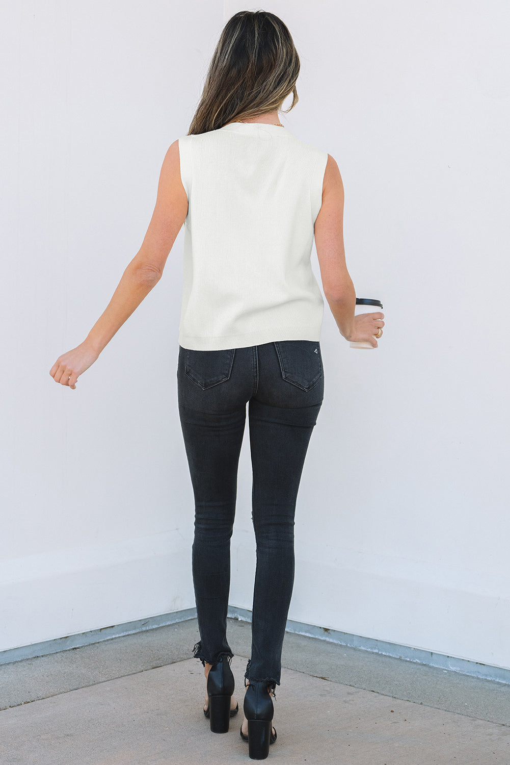 Gilet boutonné à col en V