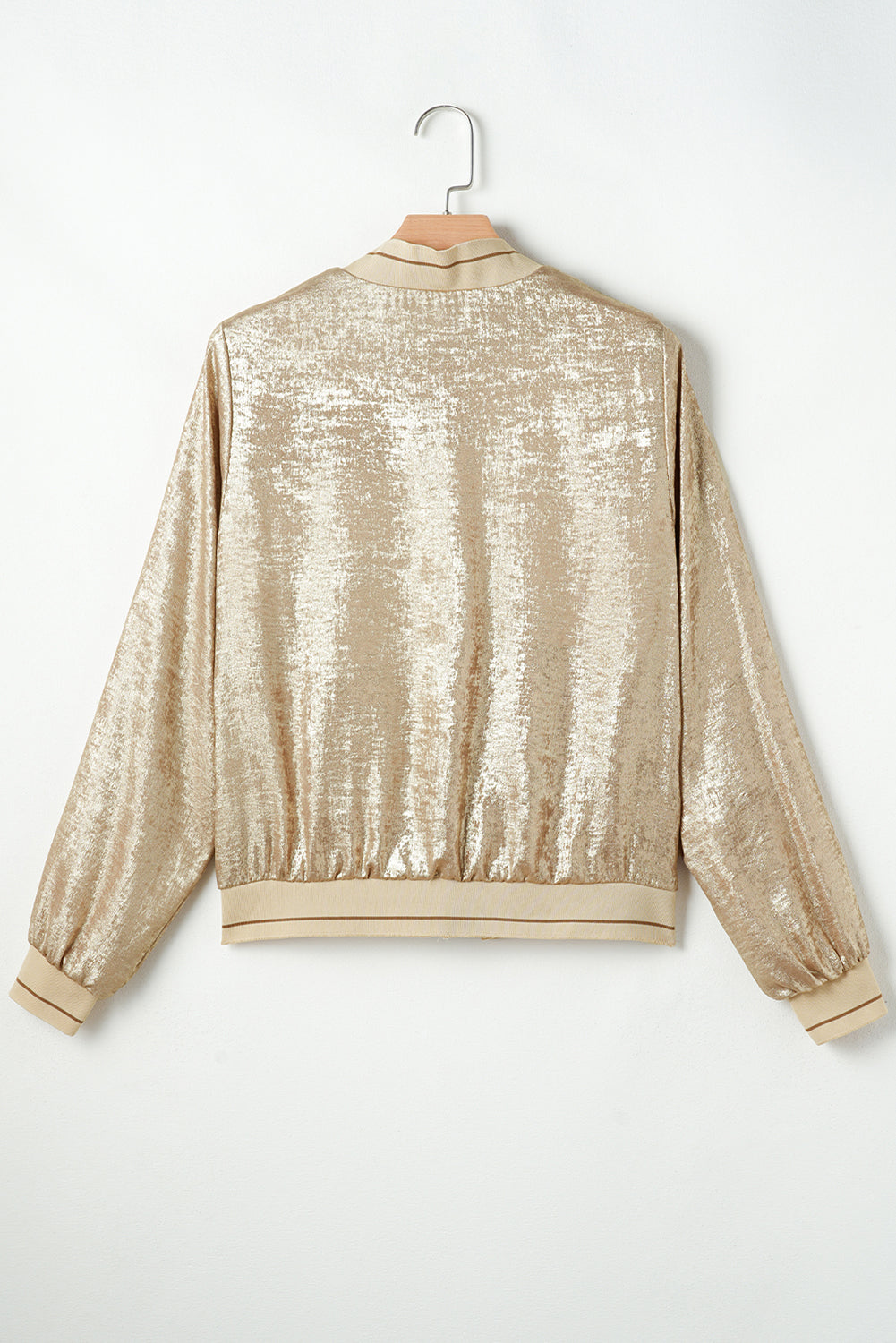 Veste de baseball zippée métallisée