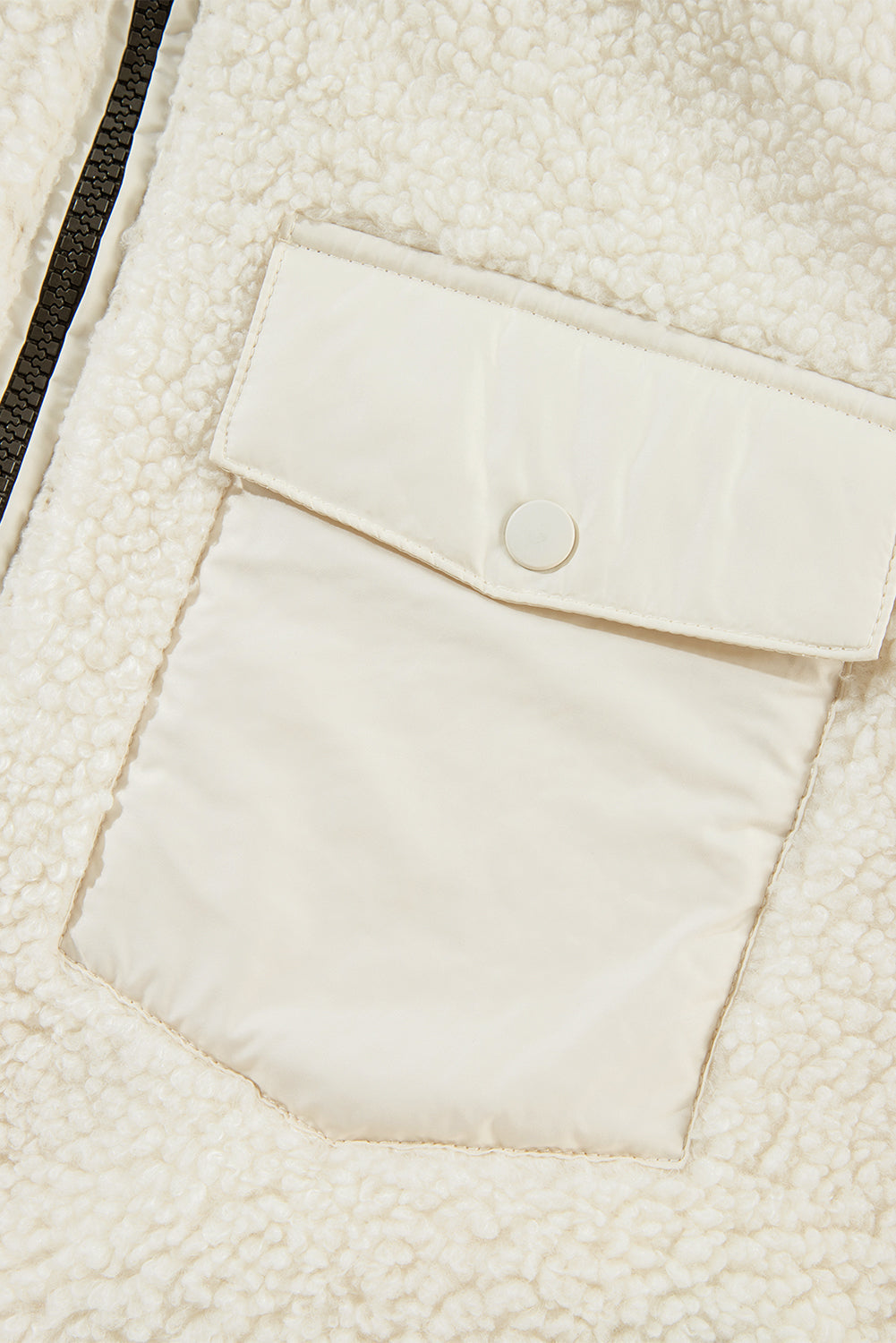 Veste Sherpa a capuche et poches zippées