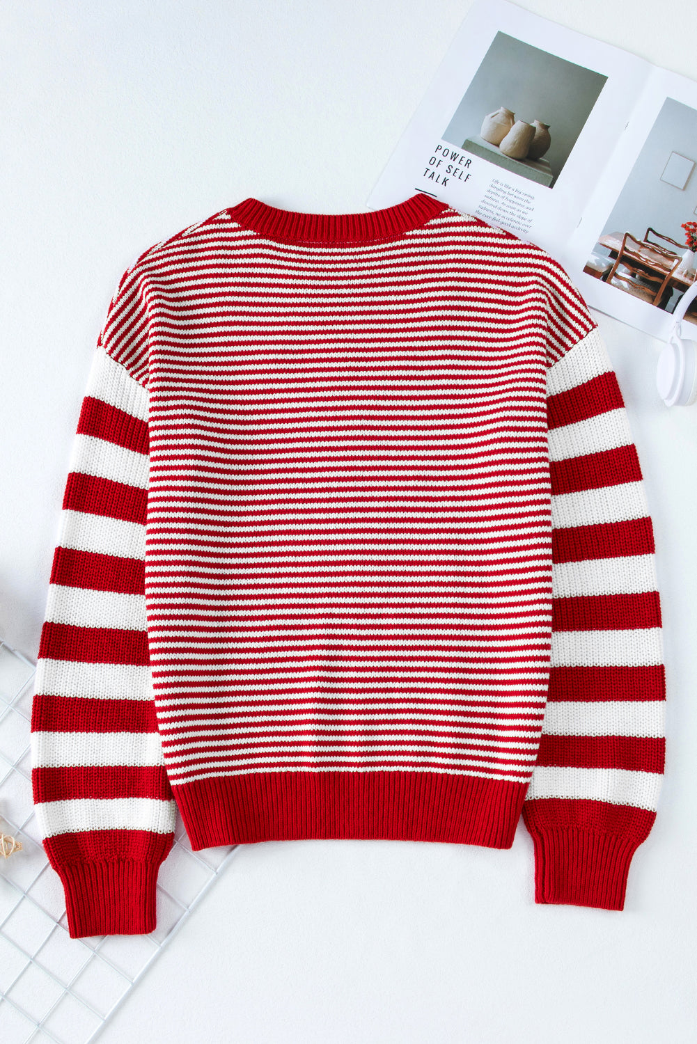 Pull texturé géométrique à épaules tombantes