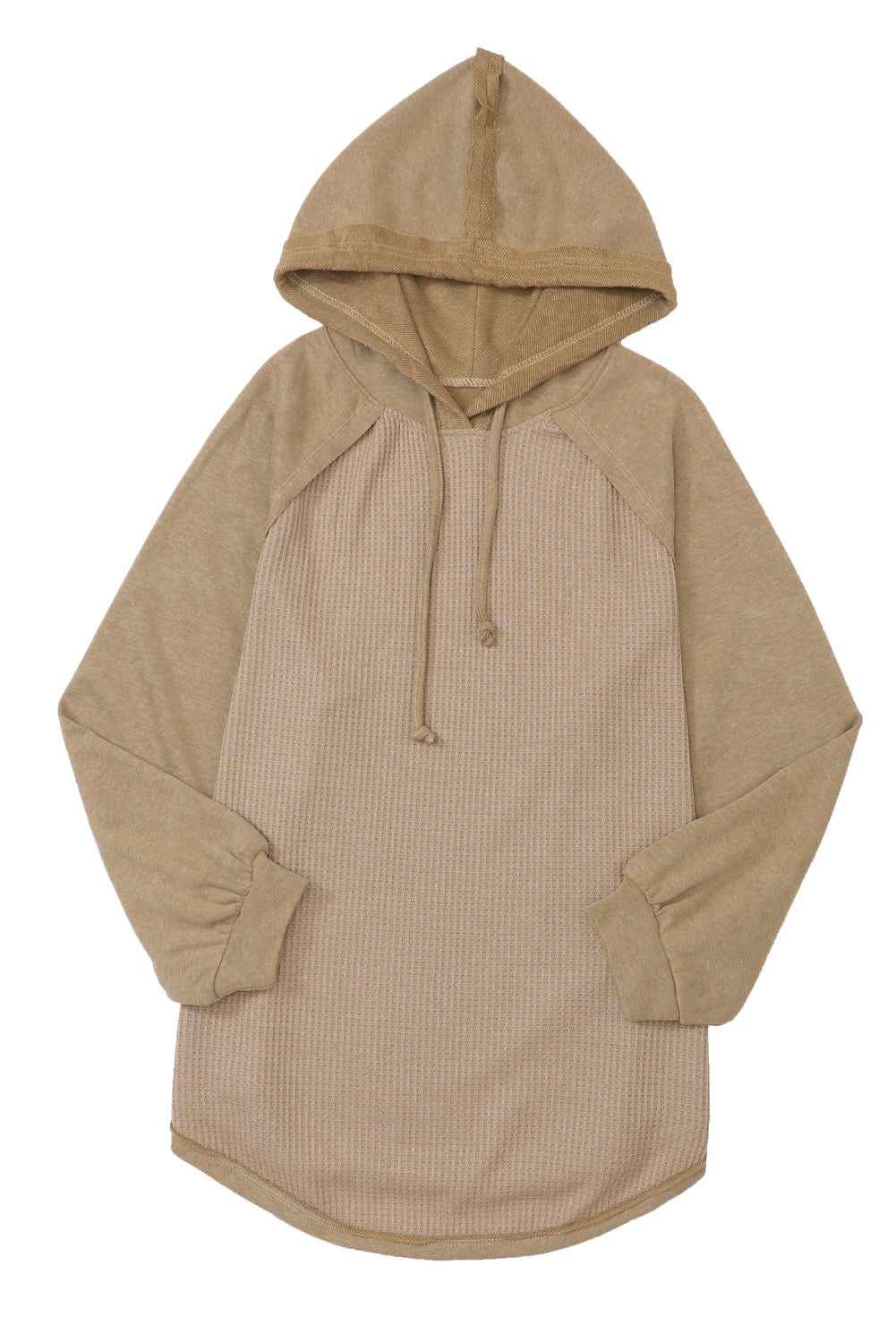Sweat à capuche gaufré avec cordon de serrage et couture exposée