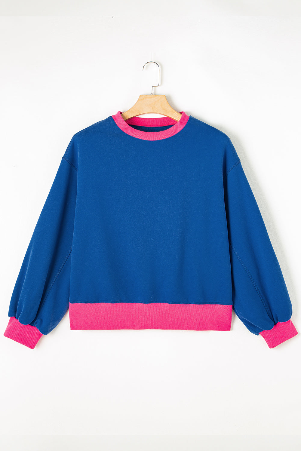 Sweat-shirt color block à manches bulles
