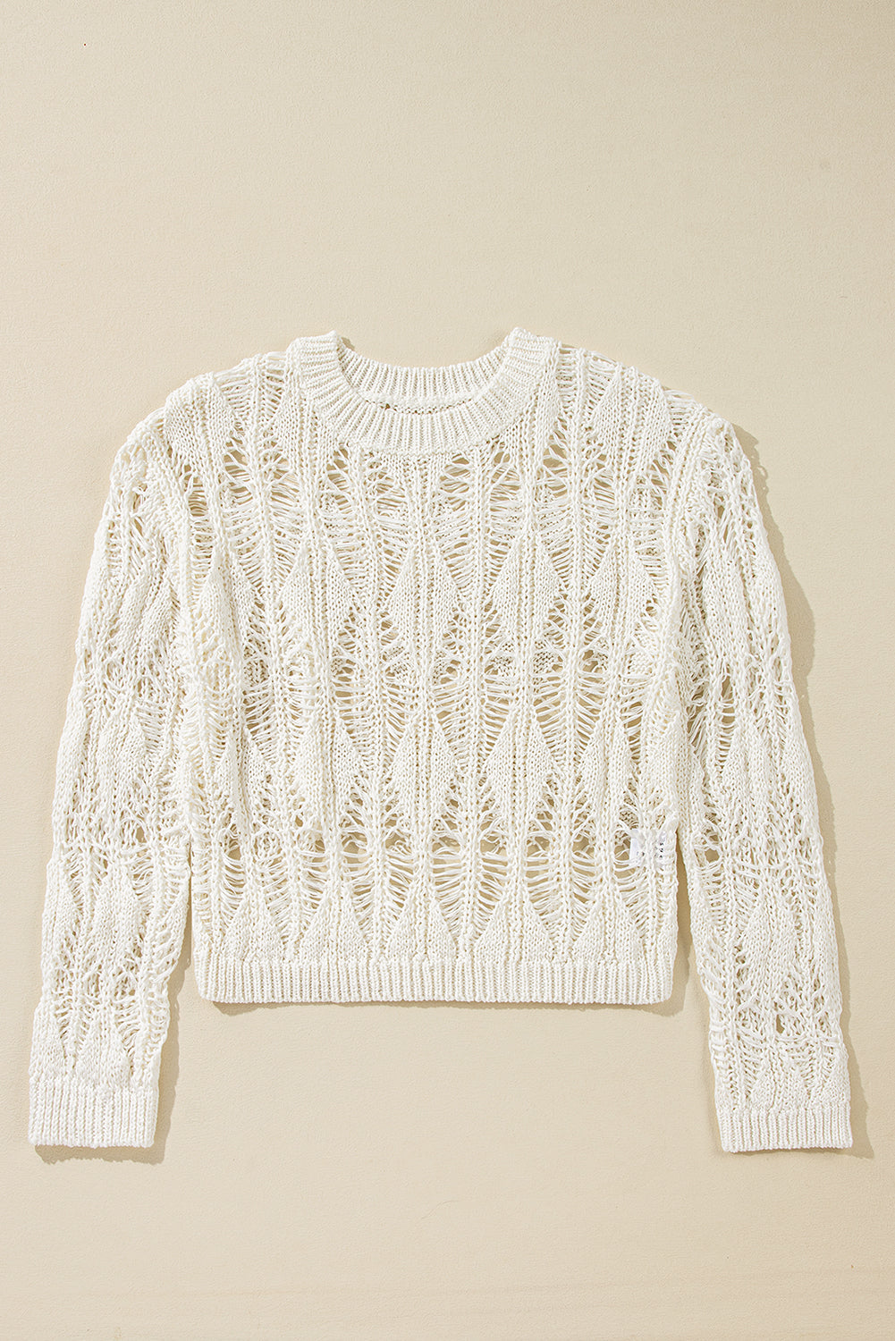 Pull coupe ample à col ras du cou et découpes en crochet