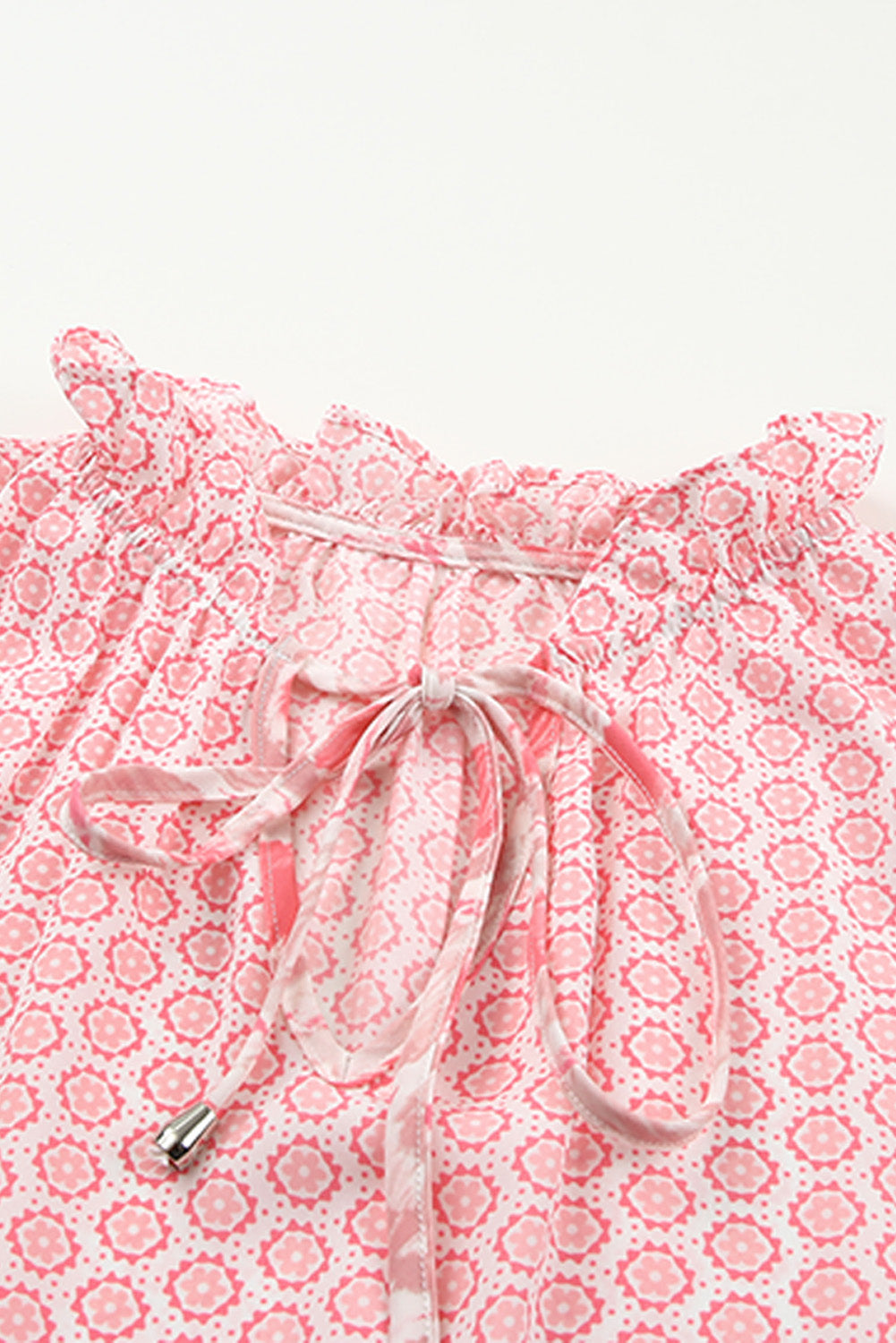 Robe longue sans manches à col fendu et imprimé abstrait