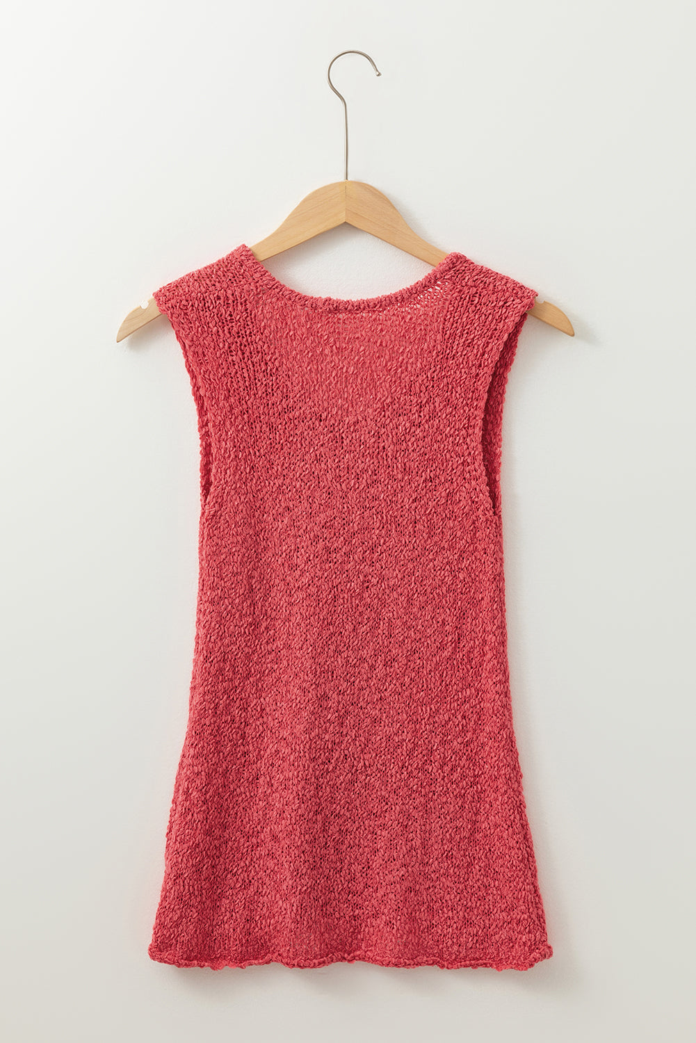 Gilet pull coupe slim en tricot texturé a col en U