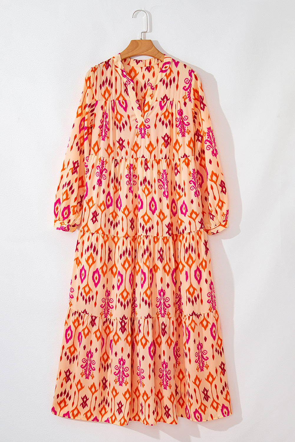 Robe longue imprimée géométrique abstraite occidentale