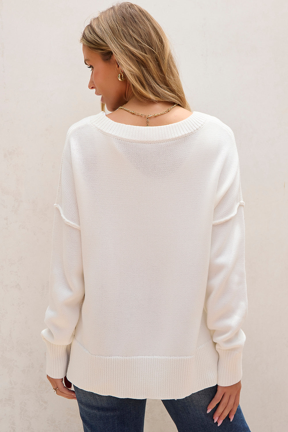 Pull à épaules tombantes en tricot torsadé drapeau américain