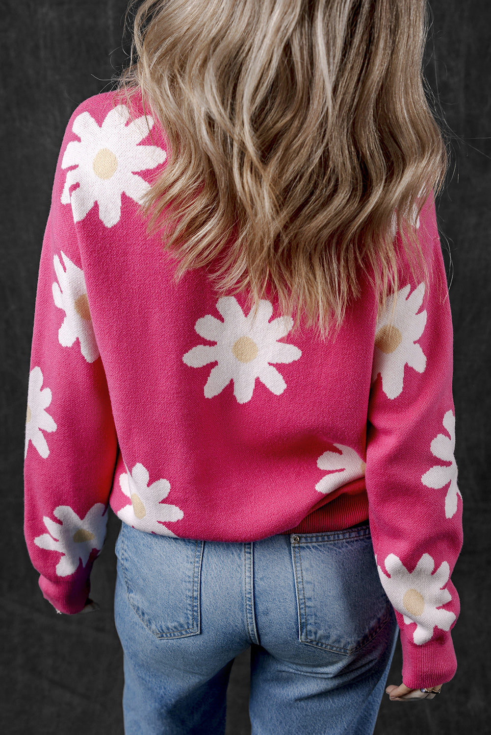 Pull a manches longues et col rond Daisy Flower