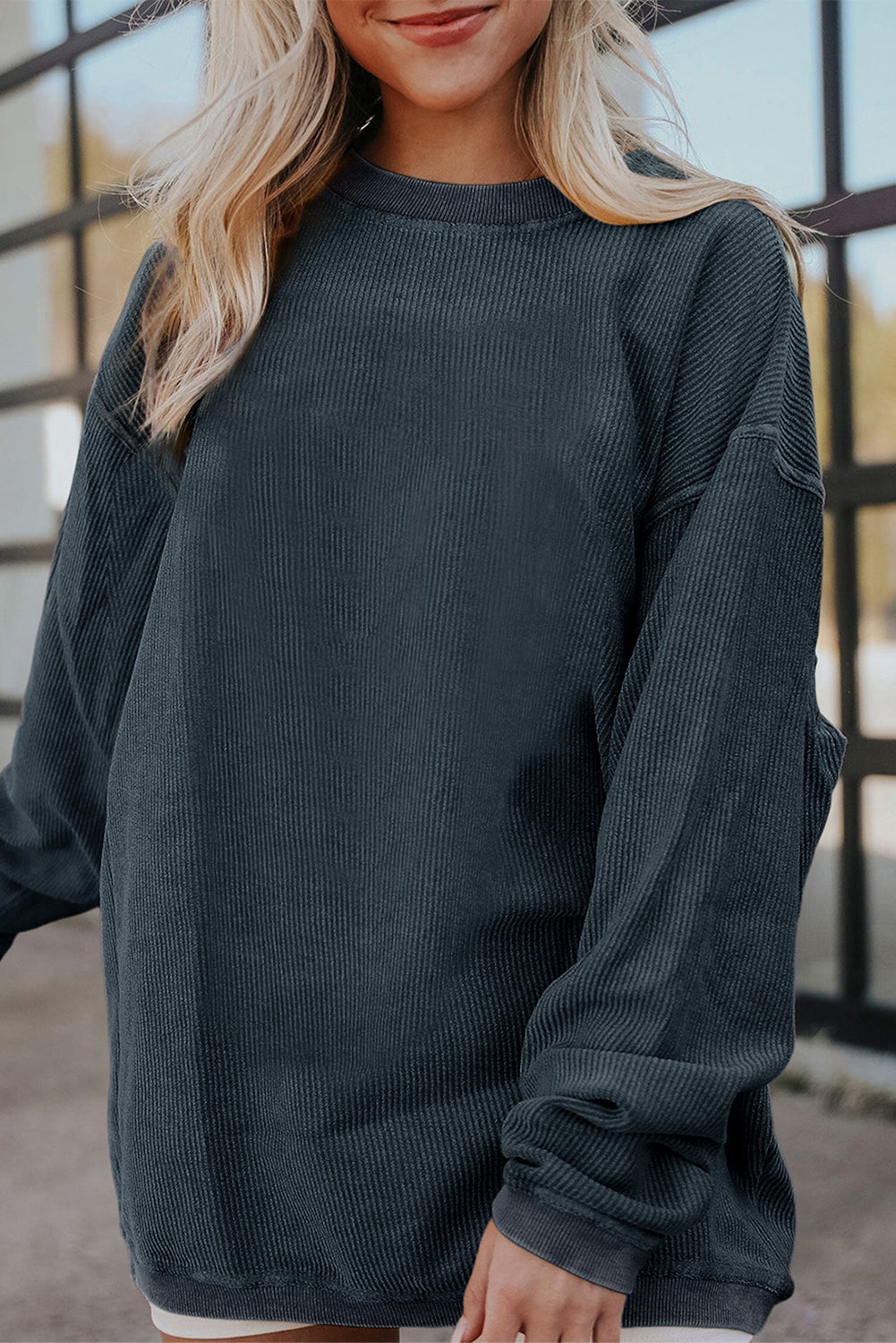 Sweat oversize en velours côtelé