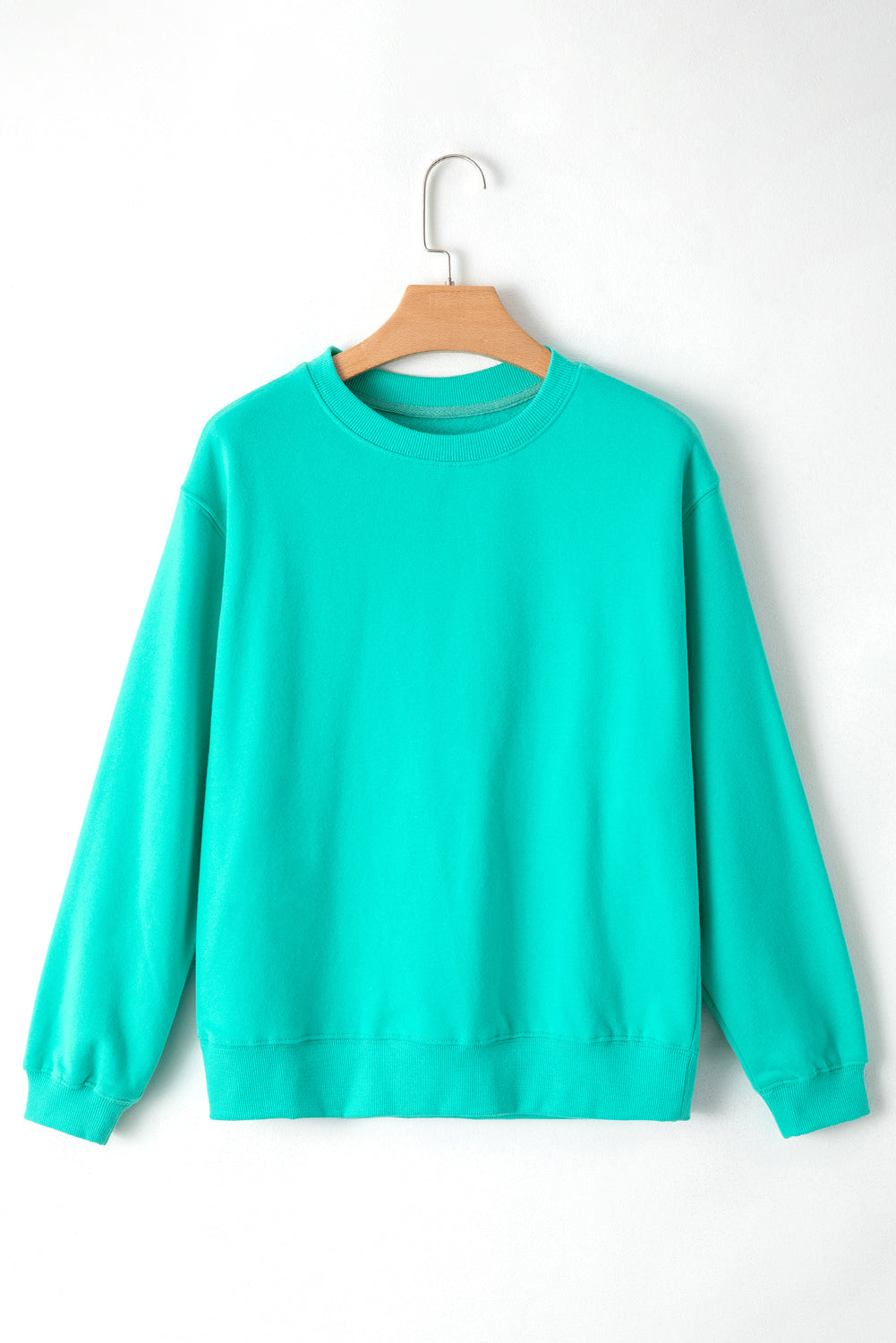 Sweat-shirt en tissu éponge à épaules tombantes doublé de polaire uni