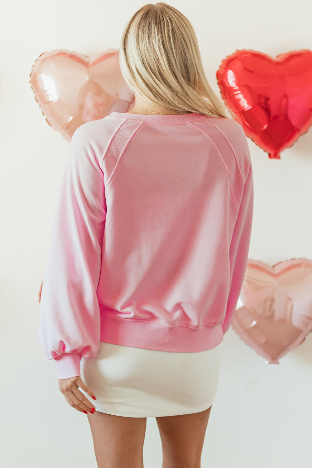 Sweat-shirt brodé a manches raglan Hugs and Kisses Pop Up