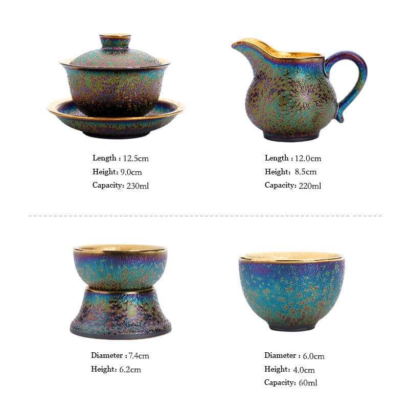 Golden Tenmoku Jian Zhan Tea Set