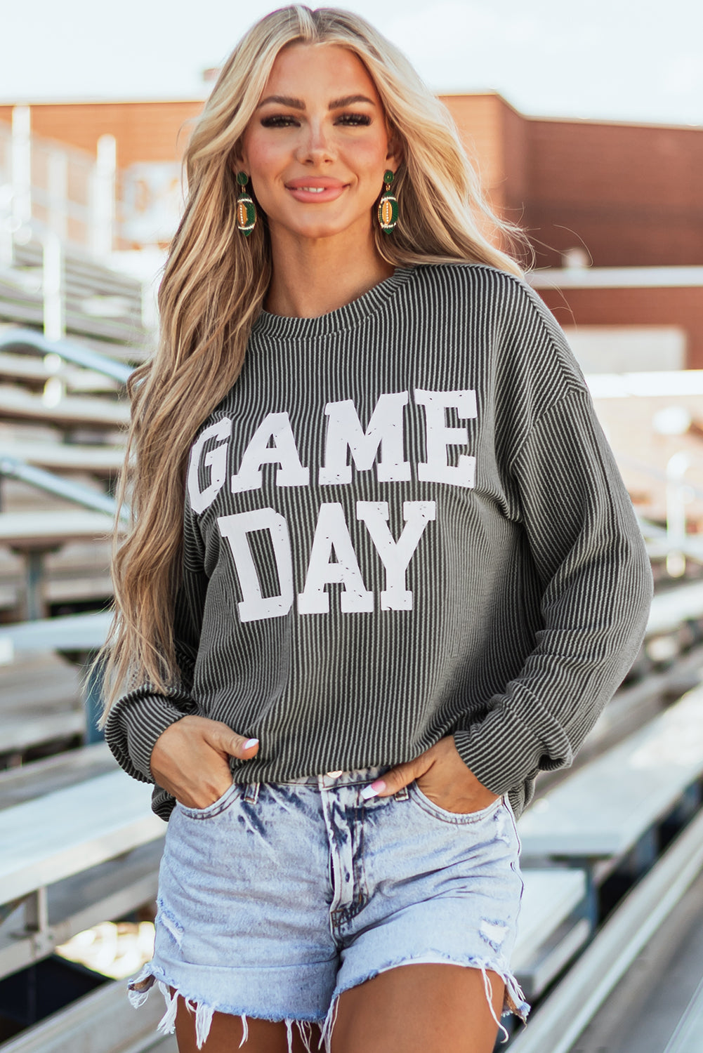 Haut ras du cou a manches longues et graphique GAME DAY
