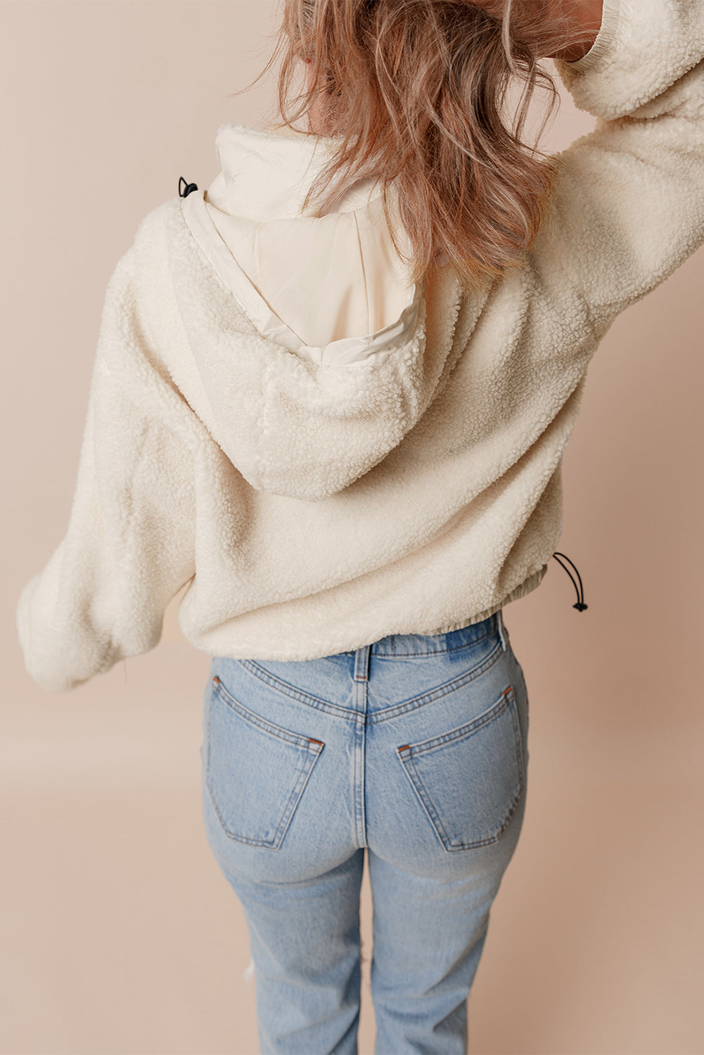 Veste Sherpa a capuche et poches zippées