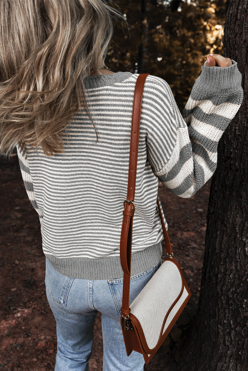 Pull texturé géométrique à épaules tombantes