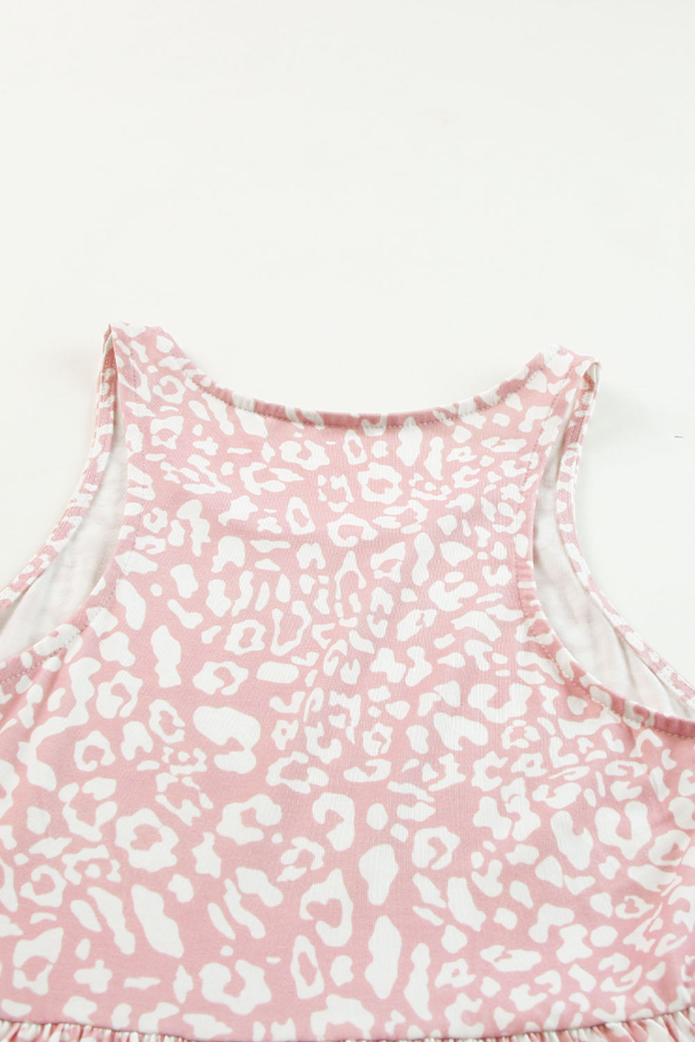 Robe longue sans manches à poches et imprimé léopard