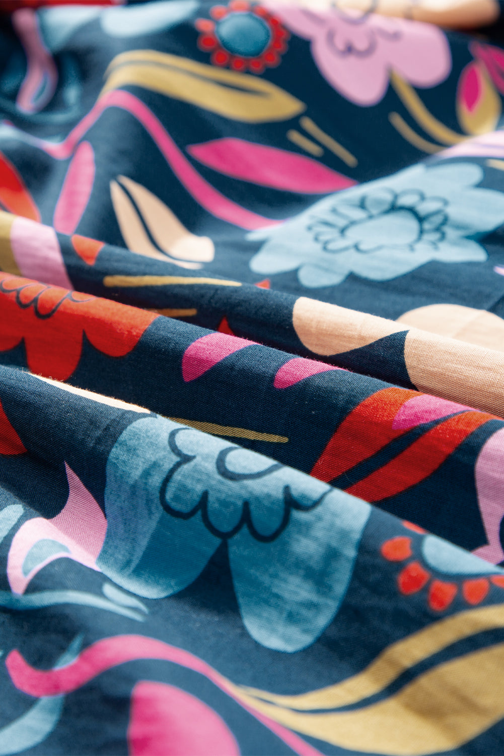 Robe longue rétro à imprimé floral et col fendu