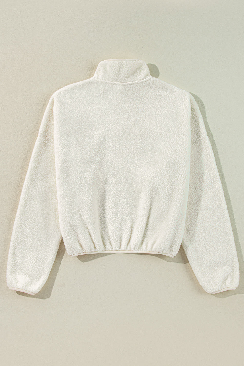 Sweat-shirt à épaules tombantes et col rabattu avec patte de boutonnage en polaire
