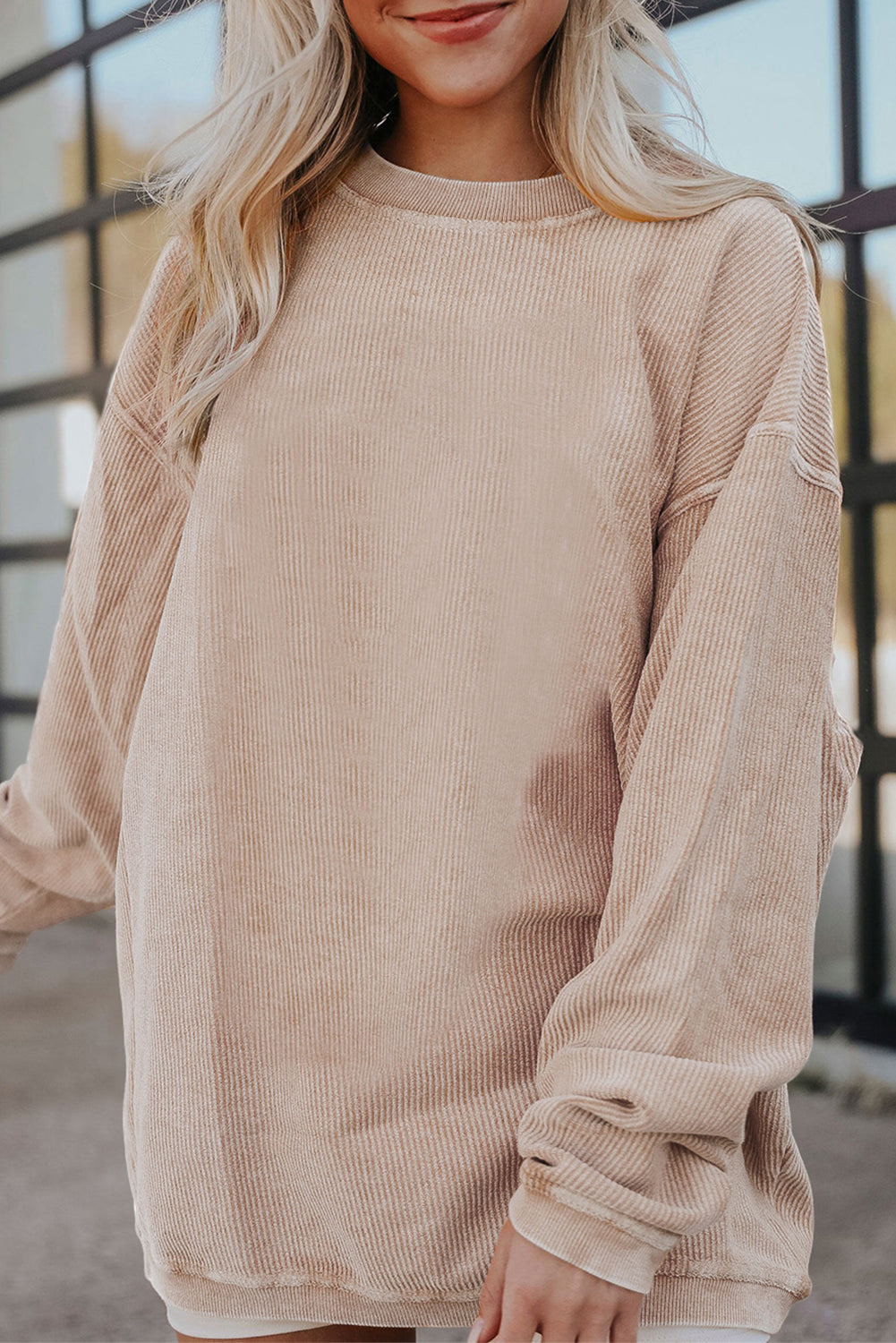 Sweat oversize en velours côtelé