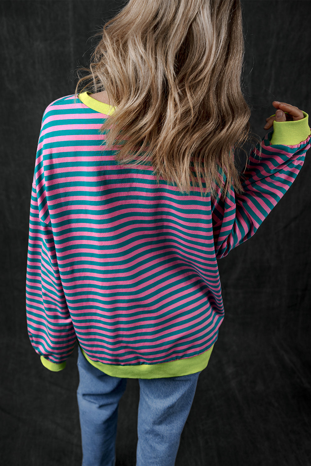 Sweat-shirt oversize à bordure contrastée