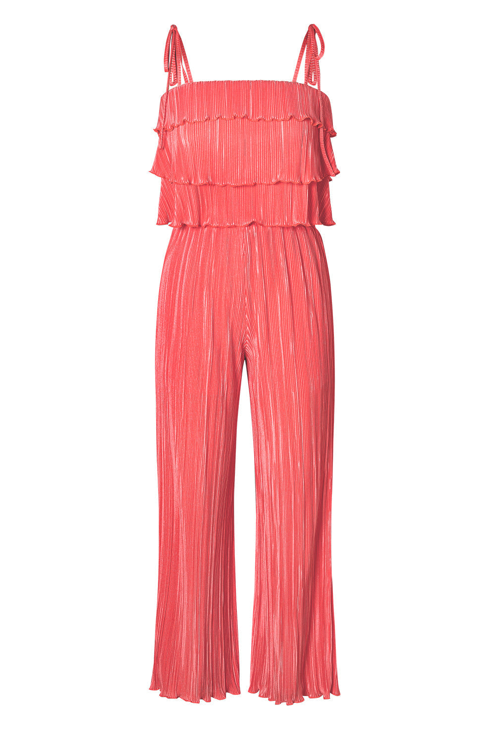 Ensemble pantalon large plissé caraco à volants et volants
