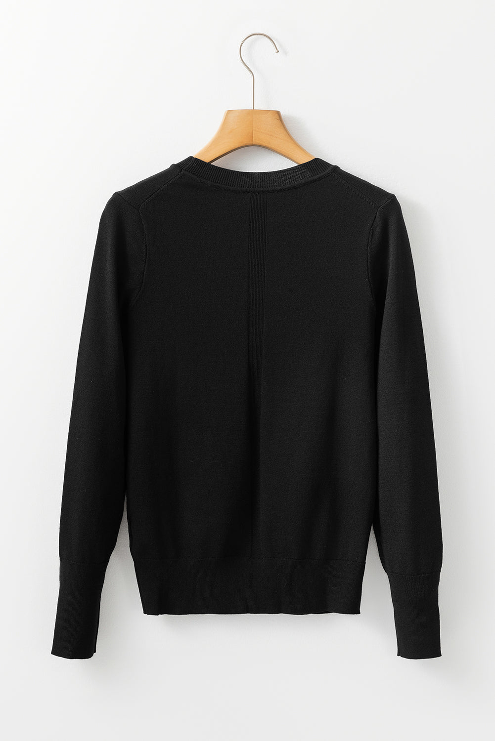 Pull léger a col rond de couleur unie, coupe slim