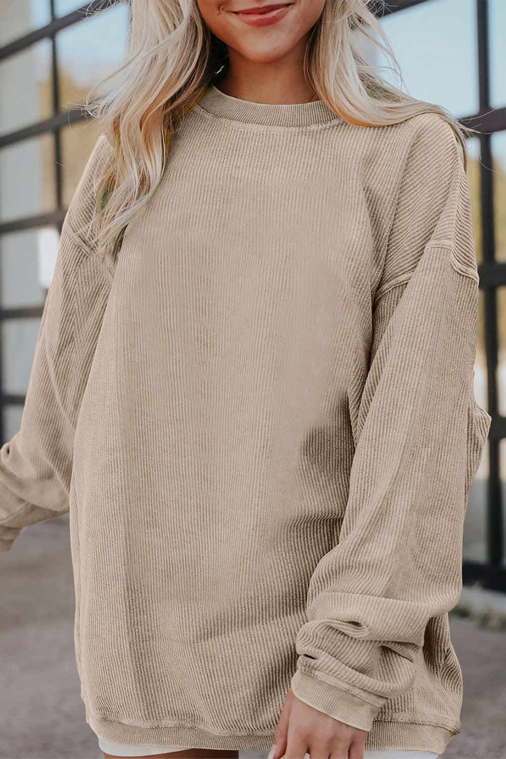 Sweat oversize en velours côtelé