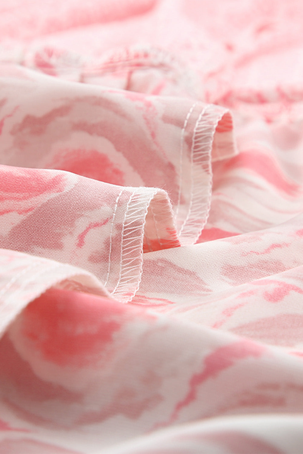 Robe longue sans manches à col fendu et imprimé abstrait