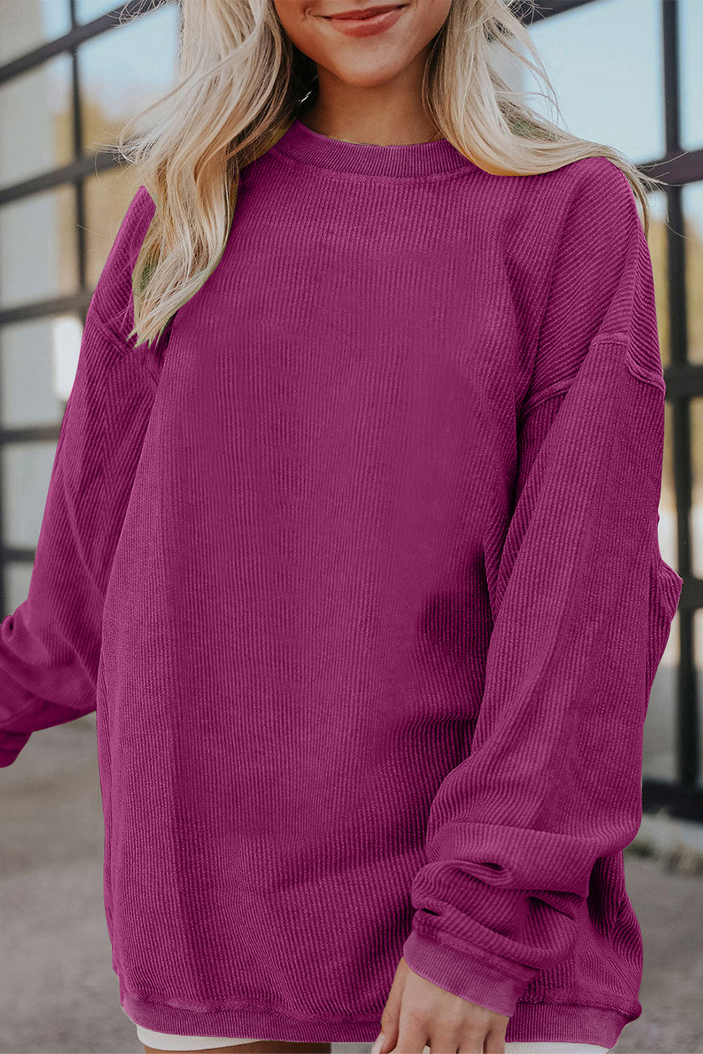Sweat oversize en velours côtelé